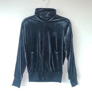 Blue Velour Adidas Jacket